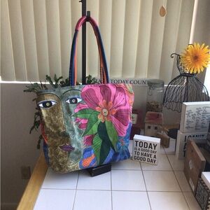 “Laurel Burch’ Colorful Spiriting Blossom Tote